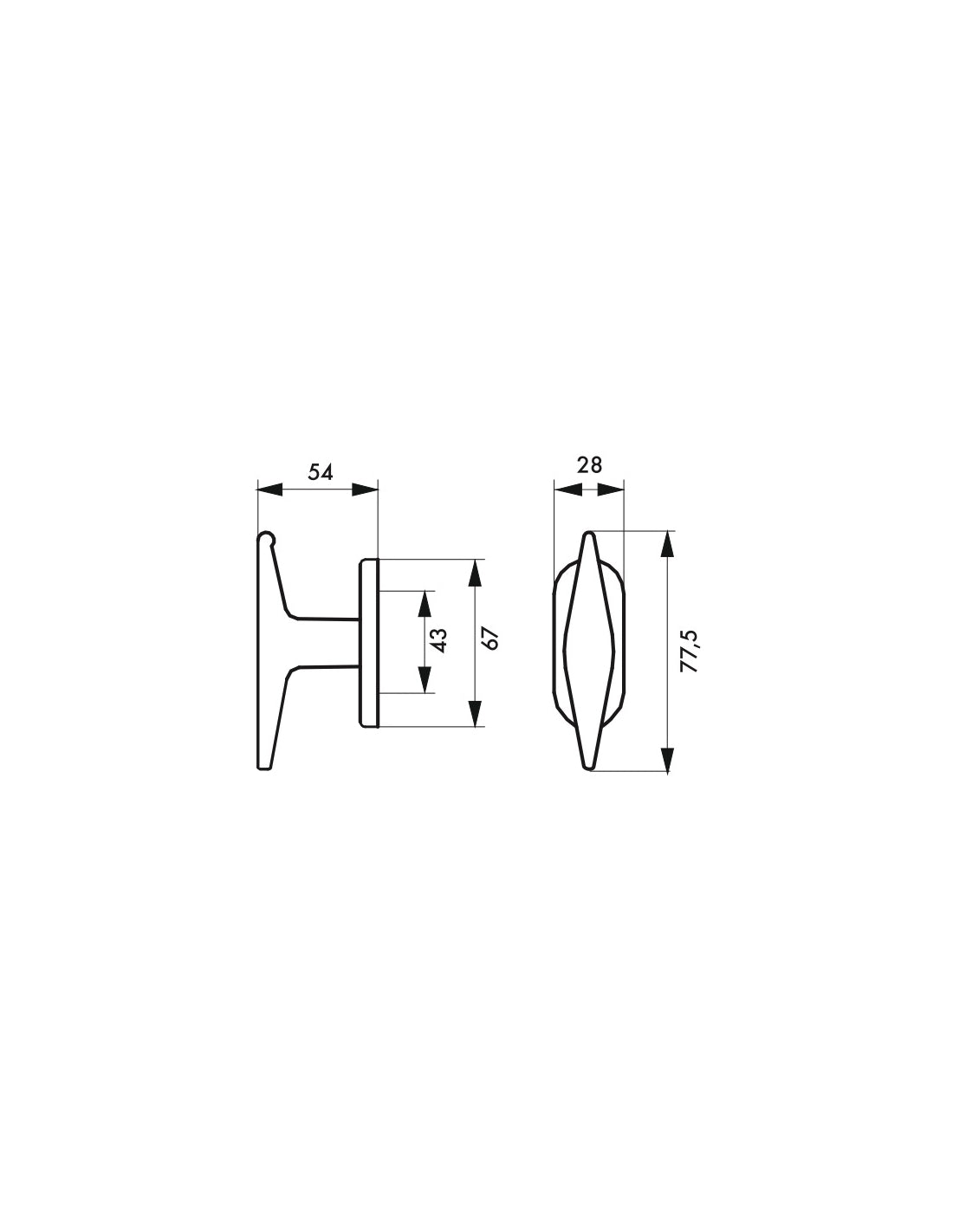 Pomolo per finestra LETO/MAIA champagne - THIRARD