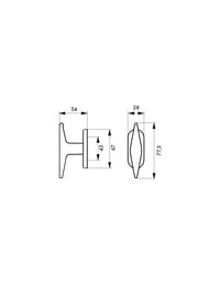 Pomolo per finestra LETO/MAIA champagne - THIRARD