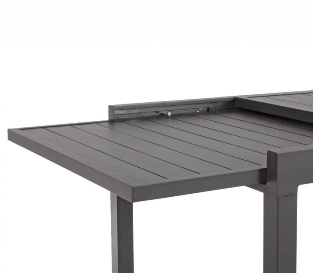 Tavolo Allungabile Hawaii 90/180x90x75 h cm in Alluminio Taupe