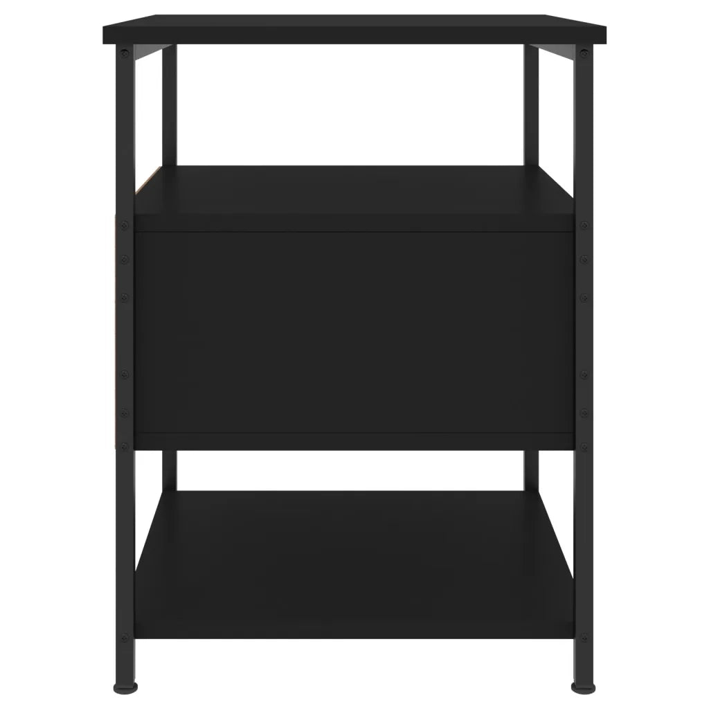 Set di 2 Comodini | Armadio da Notte | Mobiletto da notte Neri 40x42x56 cm in Legno Multistrato