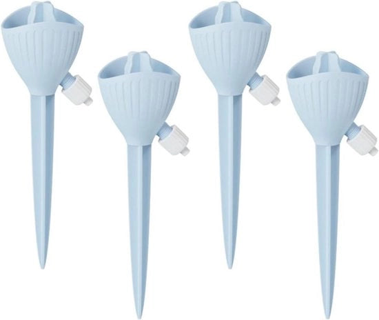 Set di Irrigazione a Gocce 4 pezzi - Flusso d'acqua Regolabile - Universale per Bottiglie da 28-30mm - Facile da Usare - Ideale per Piante di Interno e Vacanza