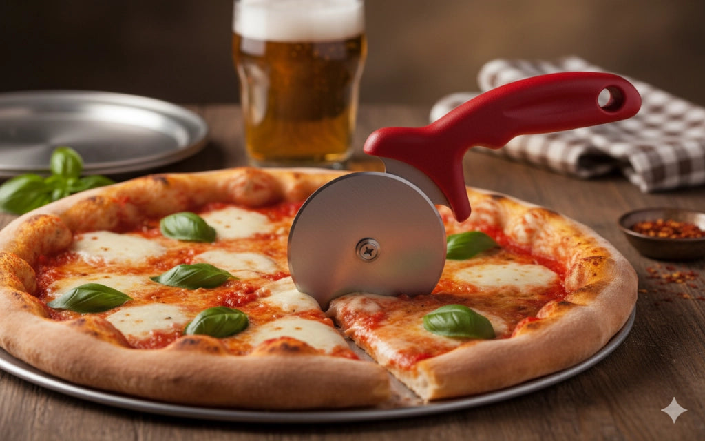 Rotella Taglia Pizza Regina Abs/Acciaio Rossa