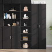 Credenza-Buffet-Armadio da cucina Nera 45x41x185 cm in Legno Multistrato