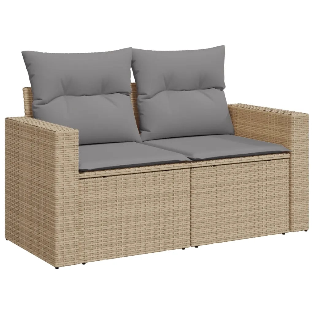 Set Divano da Giardino 6 pz con Cuscini Beige in Polyrattan 3267269
