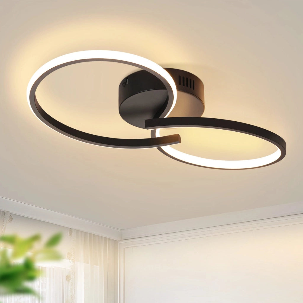 ZMH Lampada da soffitto LED nera 12W 3000K bianco caldo per soggiorno camera letto cucina corridoio