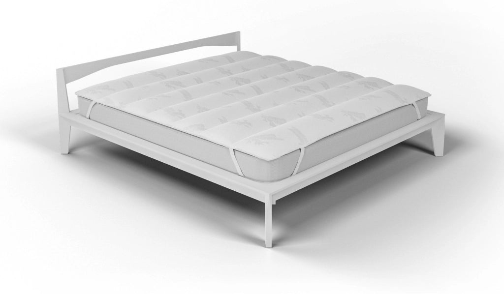 Topper Trapuntato Imbottito Matrimoniale con Elastici Bamboo Bianco