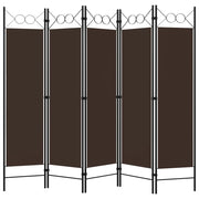 Paravento a 5 Pannelli Marrone 200x180 cm 320708