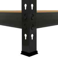 Scaffale in Acciaio Senza Bulloni Q-Rax Nero Largo 160cm per Magazzino e Box