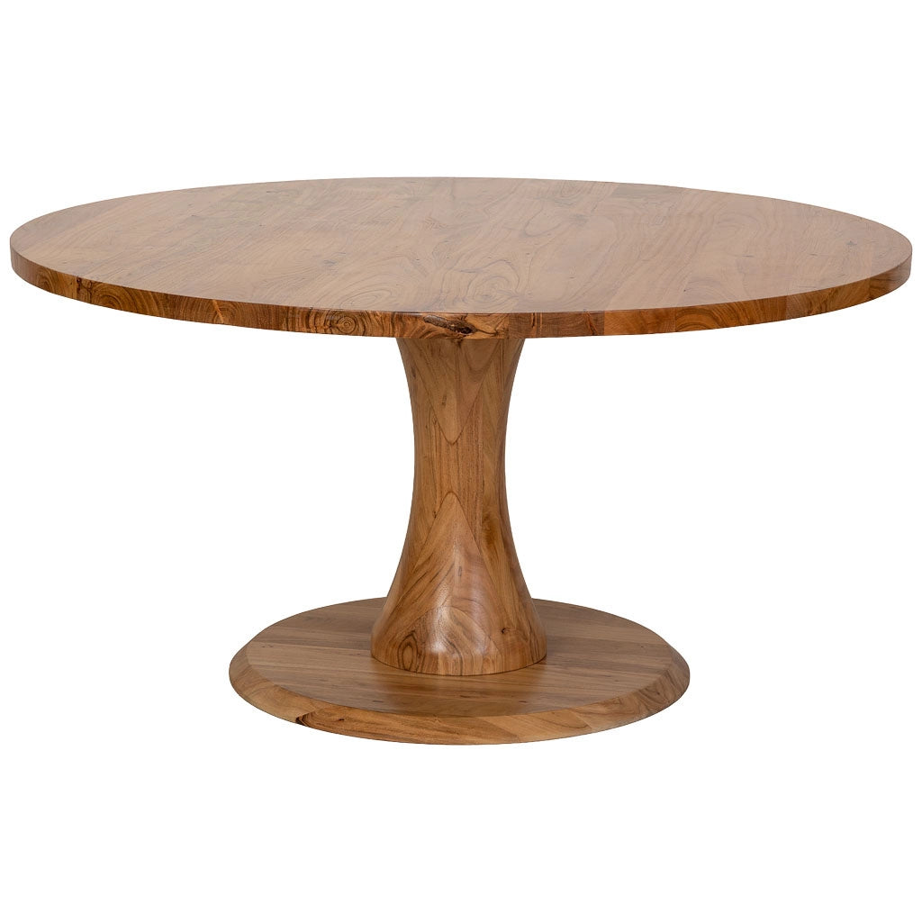 Tavolo da pranzo in legno marrone chiaro 150x150x77h cm