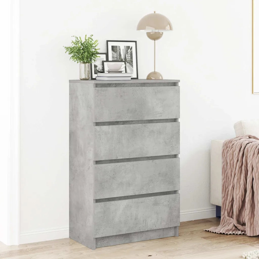 Credenza Grigio Cemento 60x35x98,5 cm in Legno Multistrato