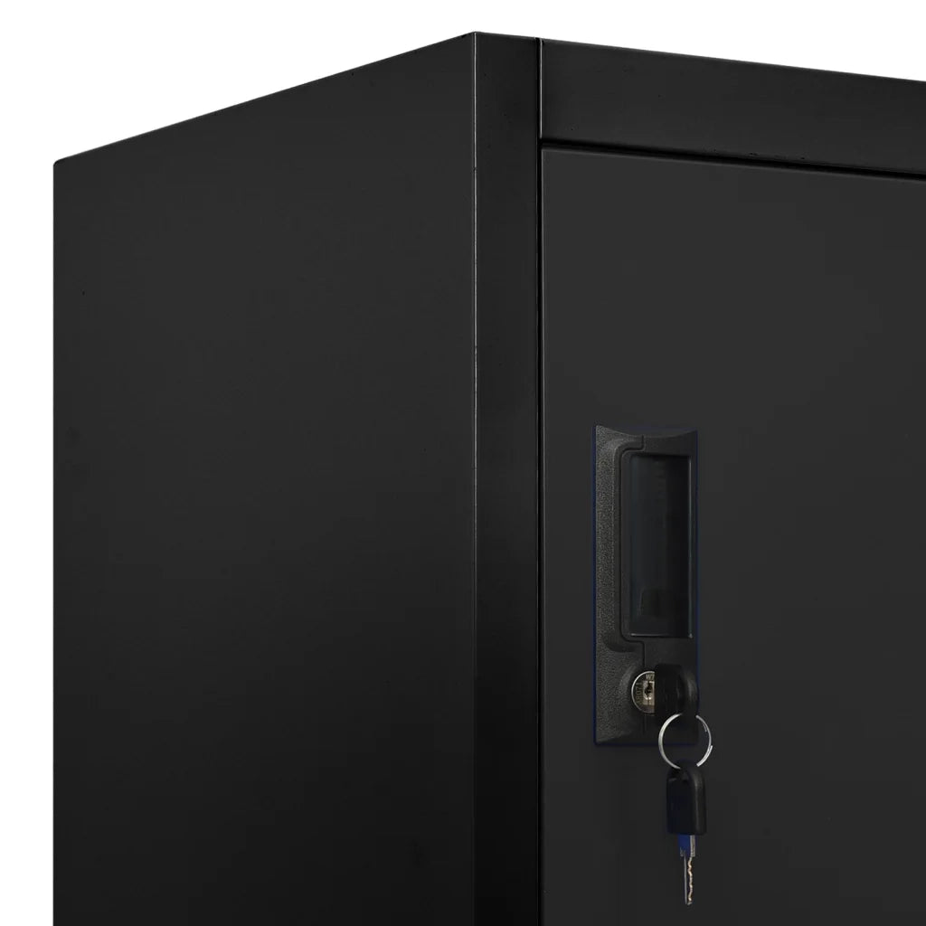 Armadietto con Serratura Nero 90x45x180 cm in Acciaio cod mxl 49595