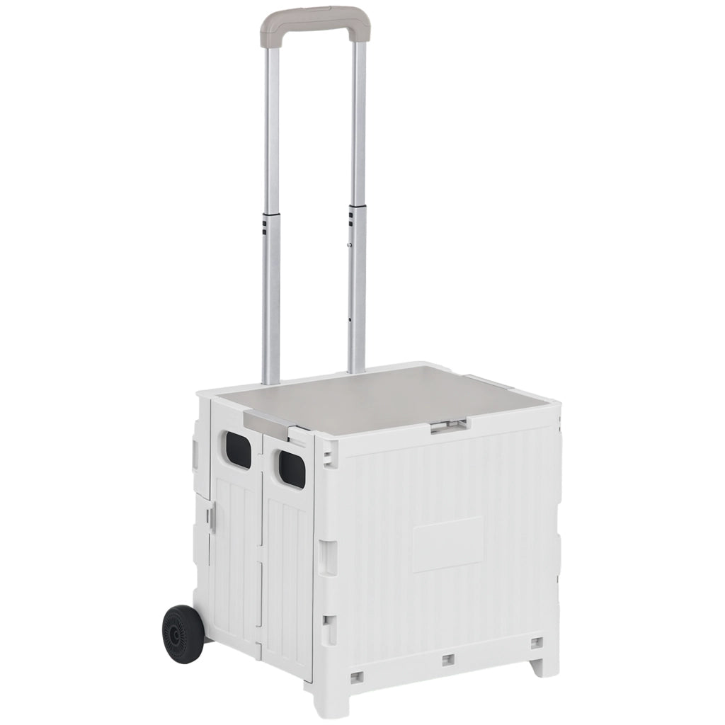 Carrello per la spesa con 2 ruote e manico regolabile ¨C Minimal ¨C 41,5x32,5x85 cm bianco