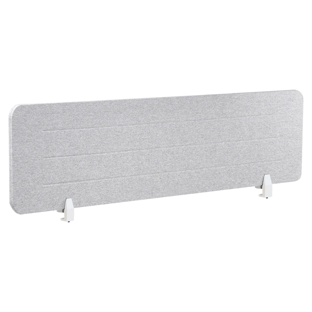 Pannello divisorio Grigio Chiaro Copertura in tessuto 160 x 40 cm Schermo acustico Morsetti di montaggio modulari Casa Ufficio