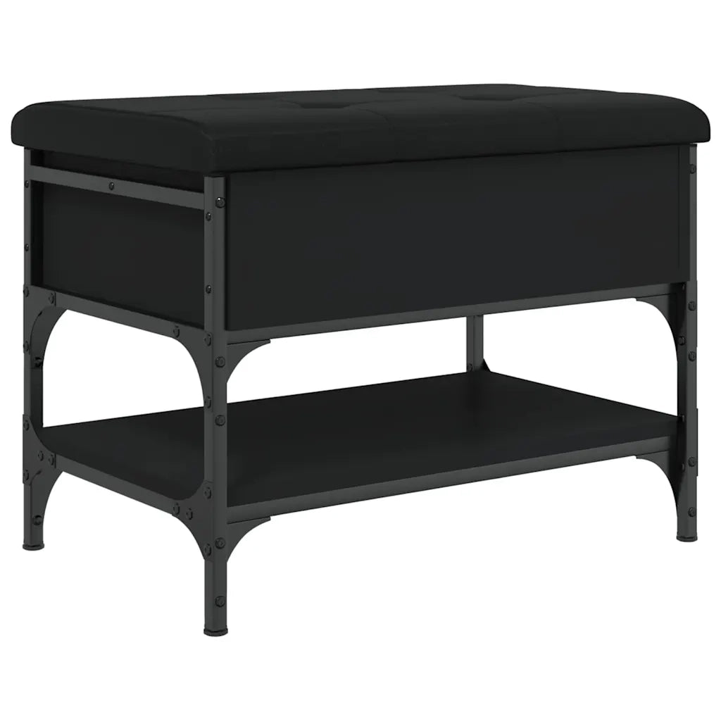 Panca Porta Scarpe-Sgabello-Panca Scarpiera Nera 62x42x45 cm in Legno Multistrato