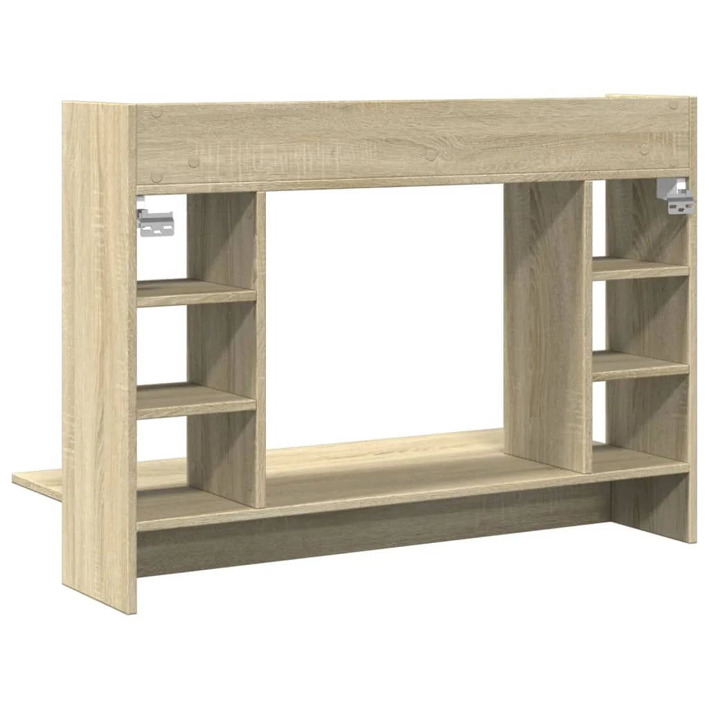 Scrivania tavolo postazione di lavoro mobile per computer studio a parete rovere Sonoma 105 x 48 x 75 cm legno ingegnerizzato marrone 02_0023878