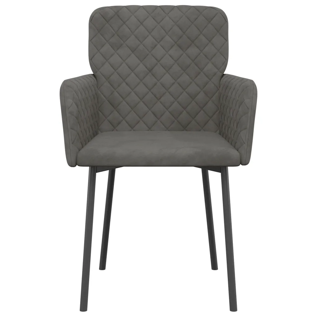 Sedie da Pranzo 2 pz Grigio Scuro in Velluto cod mxl 24967