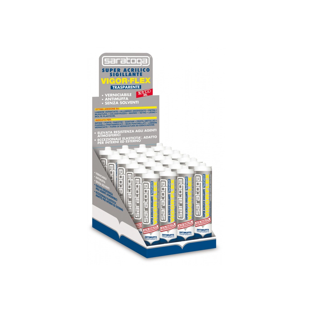 Saratoga vigor flex 310ml silicone super sigillante acrilico trasparente