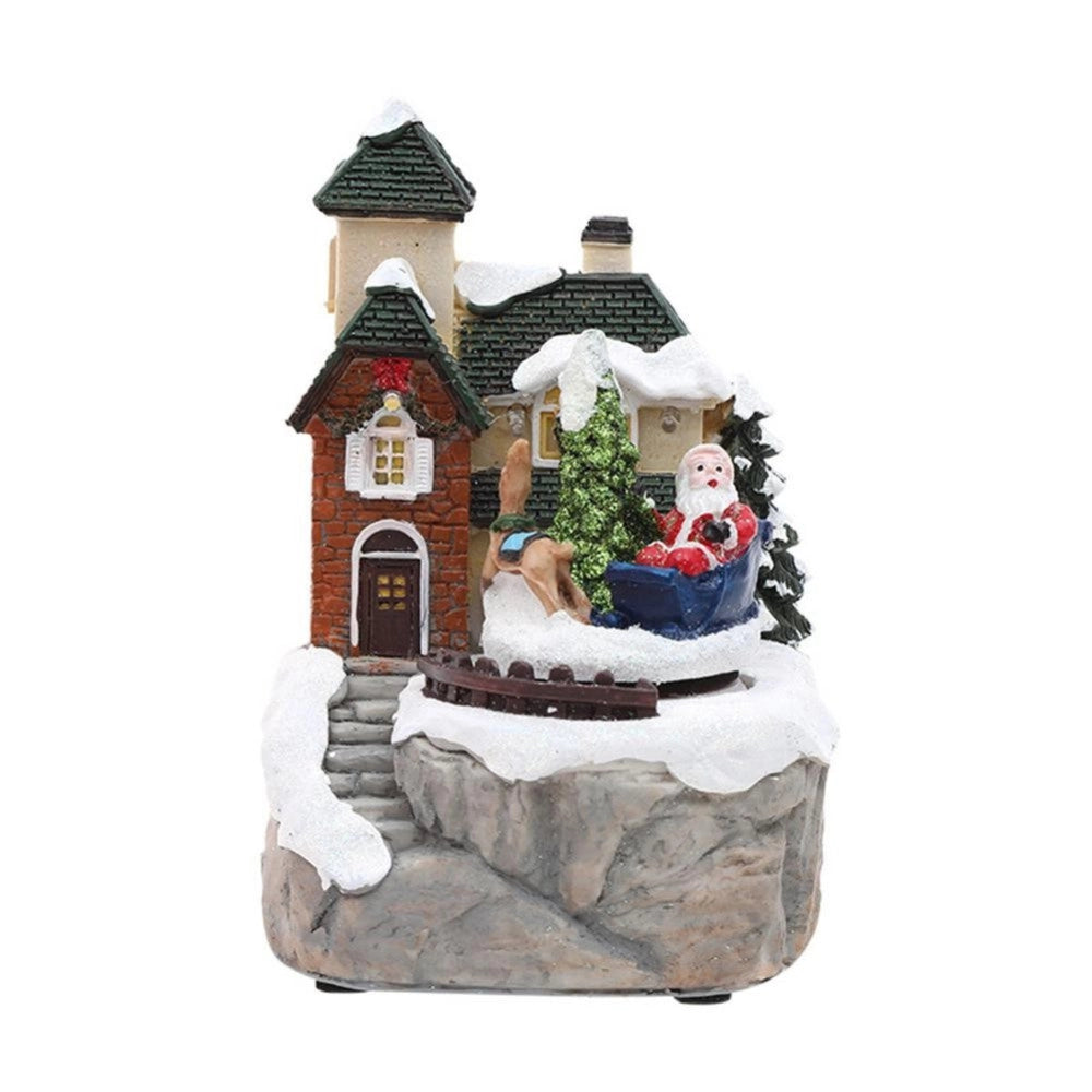 Trade Shop - Paesaggio Statuette Tema Decorazione Natale Da 15 Cm Con Luce A Led Vari Modelli -