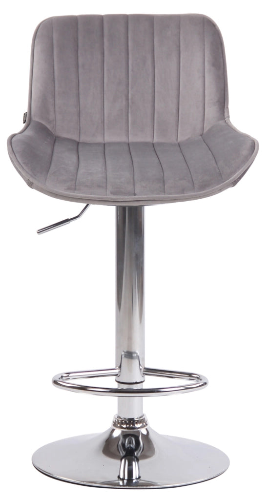 Set di 2 sgabelli da bar Lentini Velvet grigio,cromo