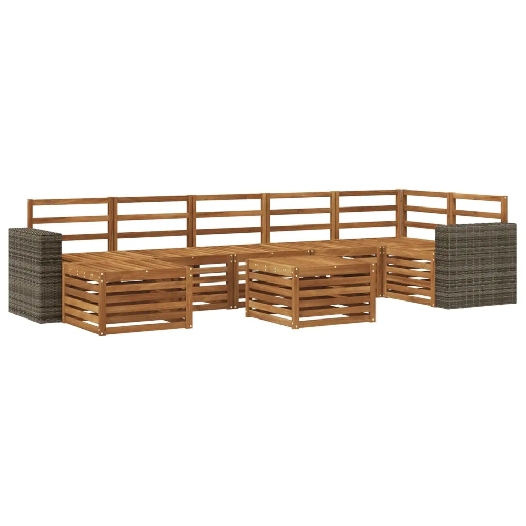 Set di divani da esterno 8 pz Naturale Legno di Acacia Massello 3384665