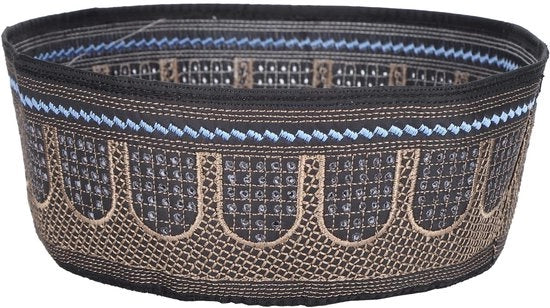 Bordura Schedello Arabo/Turco - Cappello con Disegno a Sfumatura - Moda Cappello - Misura 59 - Adatto per Ramadan/Eid - Cappello con Schedello