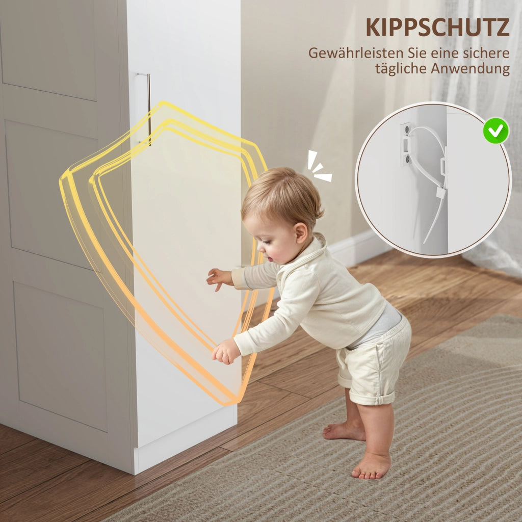 Armadio multiuso con asta appendiabiti e ripiani ¨C Xylo ¨C Bianco 40x52x180cm