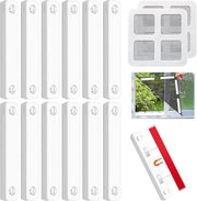 Strisce magnetiche 12 pezzi Adesive universali forti magneti adesivi clip di fissaggio per schermo per stoffa di tenda Nessuna perforazione necessaria per l'installazione Adatti per tende di finestra e tende di porta (bianco)