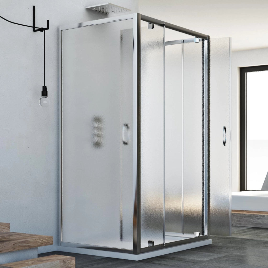 Box Doccia 3 lati 90x100x90 CM H185 stampato C mod. Sintesi Trio 2 Ante