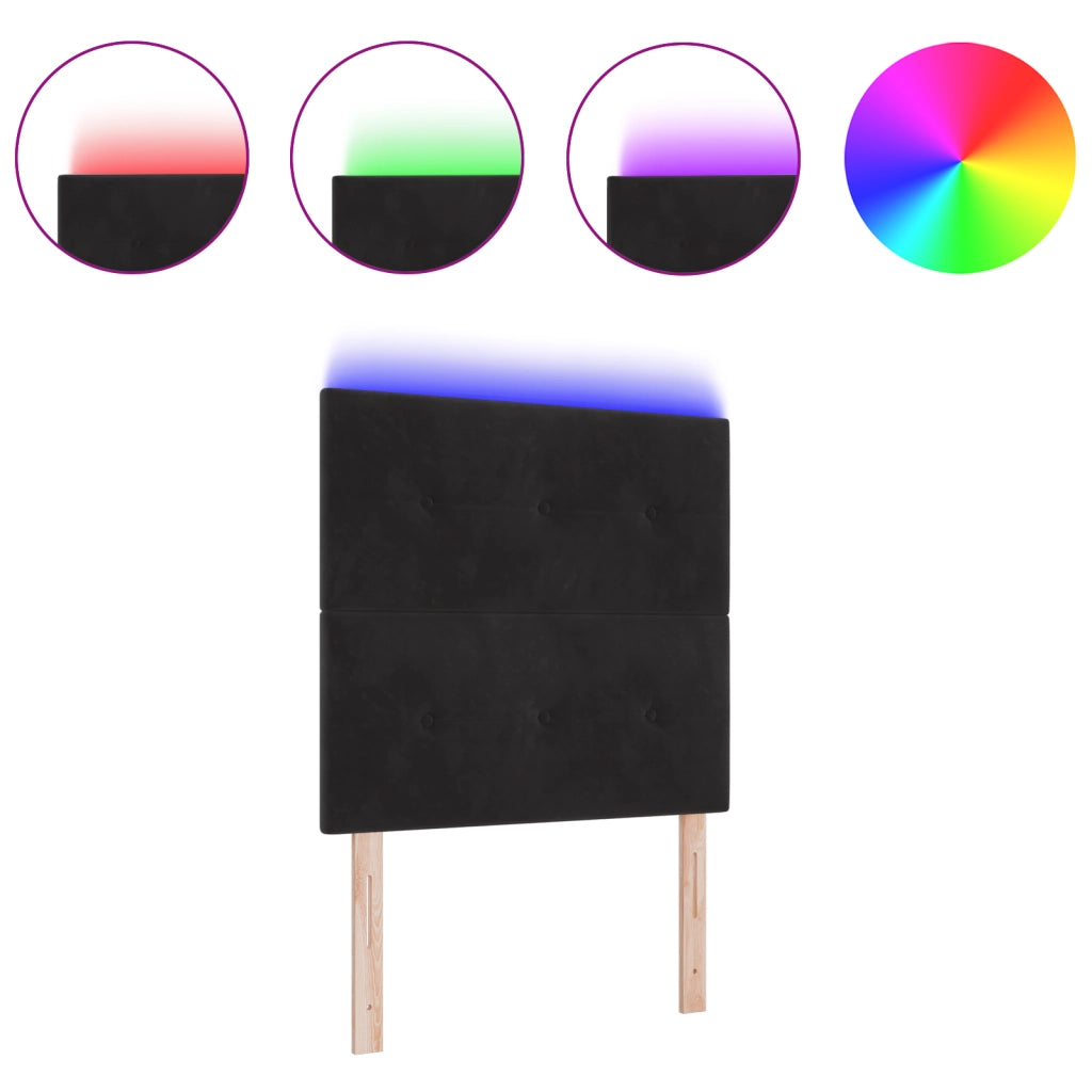 Testata LED  Nera 90 cm in Velluto