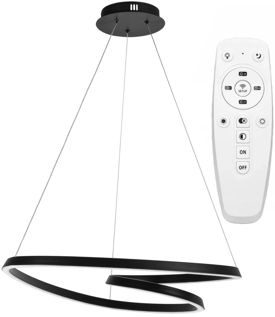 Lampada Da Soffitto Pensile Ring Moderno Led+telecomando App796-cp Cromo