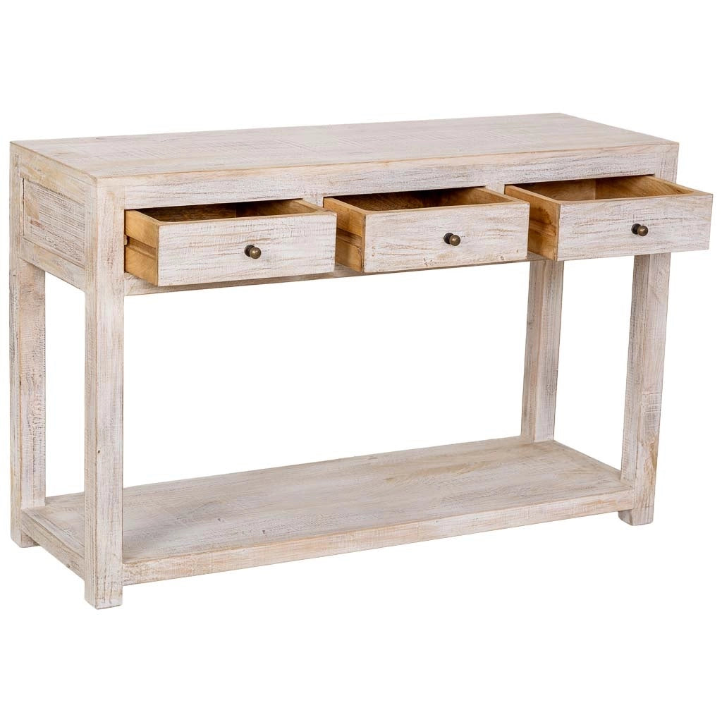 Consolle in legno bianco 119,38x40,64x78,74h cm