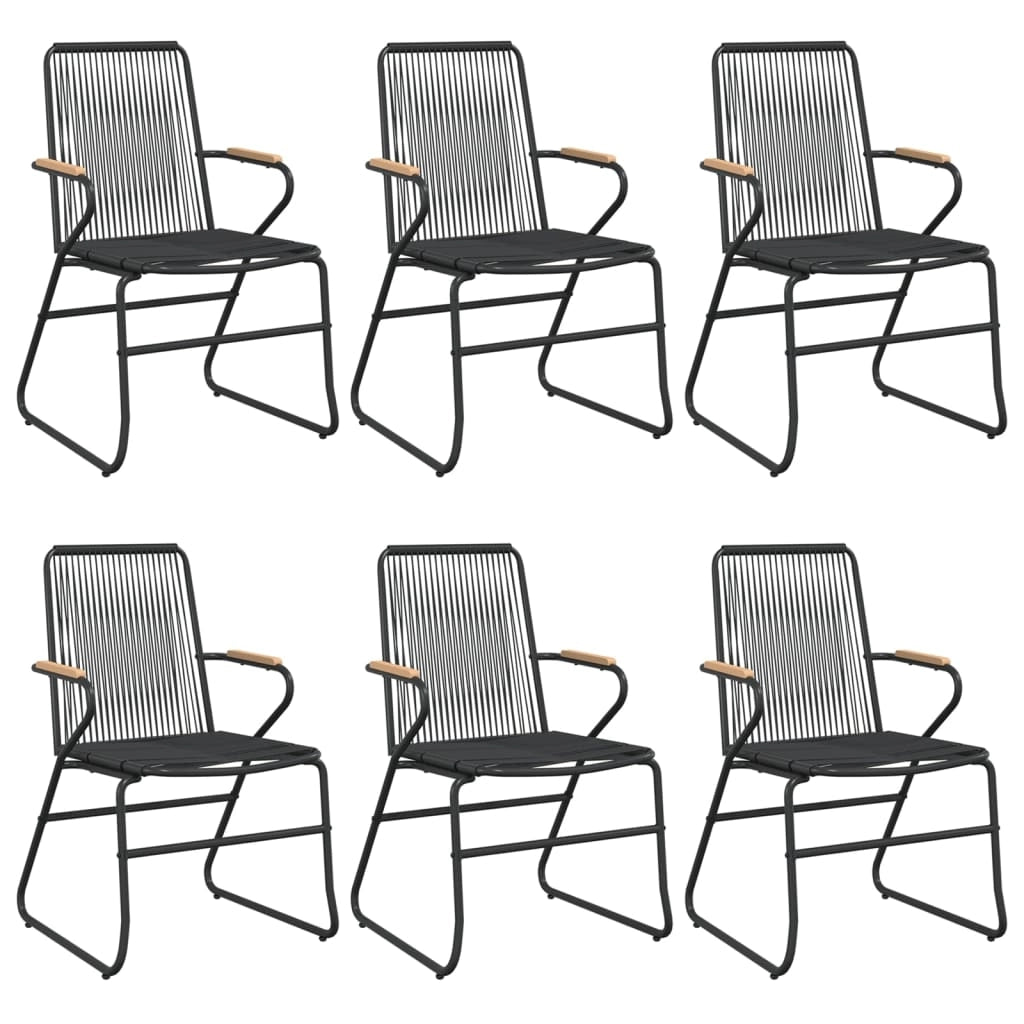 Set da pranzo da esterno 7 pezzi mobili in rattan nero e PVC 02_0014374