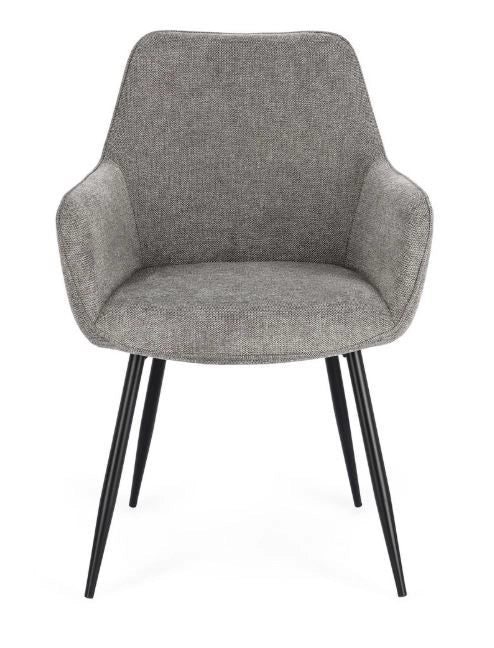 SEDIA CON BRACIOLI CORA NERO/GRIGIO SCURO  DI BIZZOTTO
