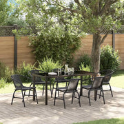 Set da Pranzo per Giardino 7 pcs Nero 3379384