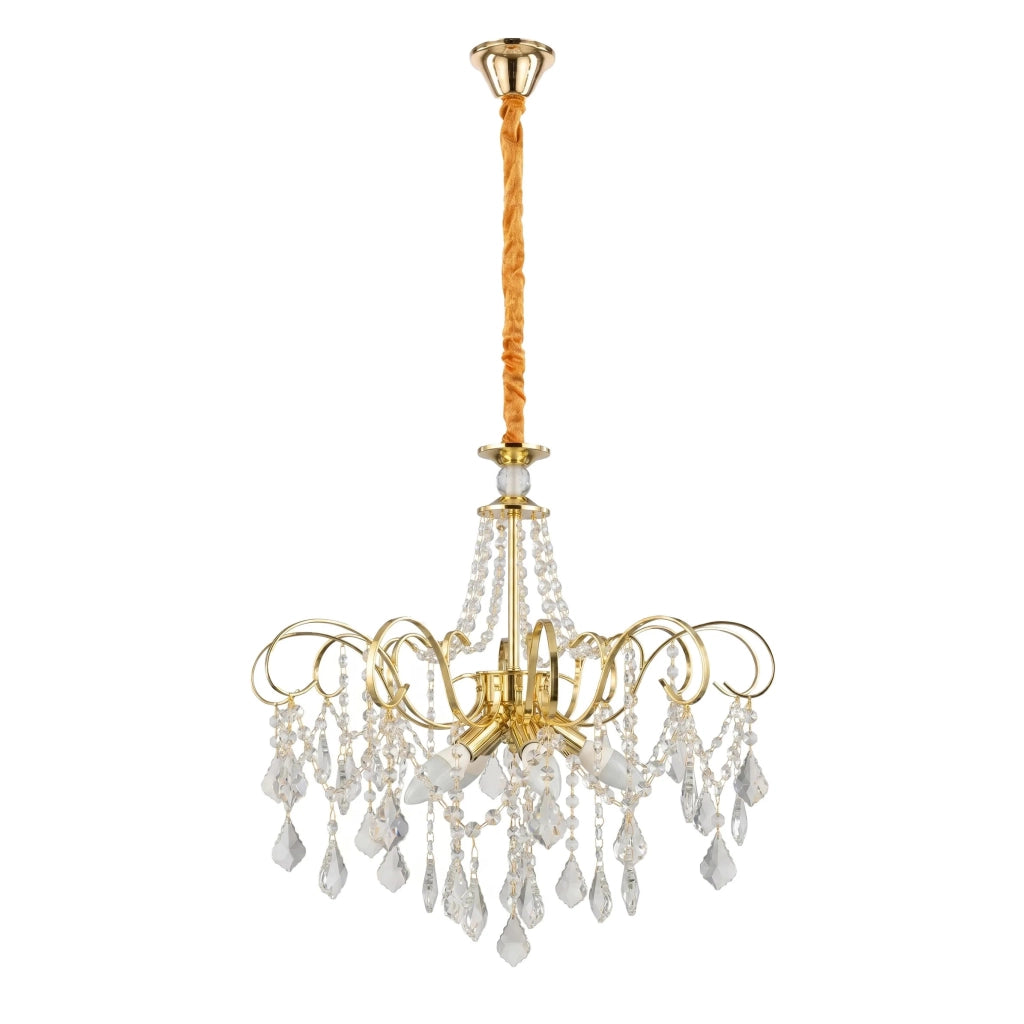 Lampada A Sospensione In Cristallo Swe076-cp 50cm Gold