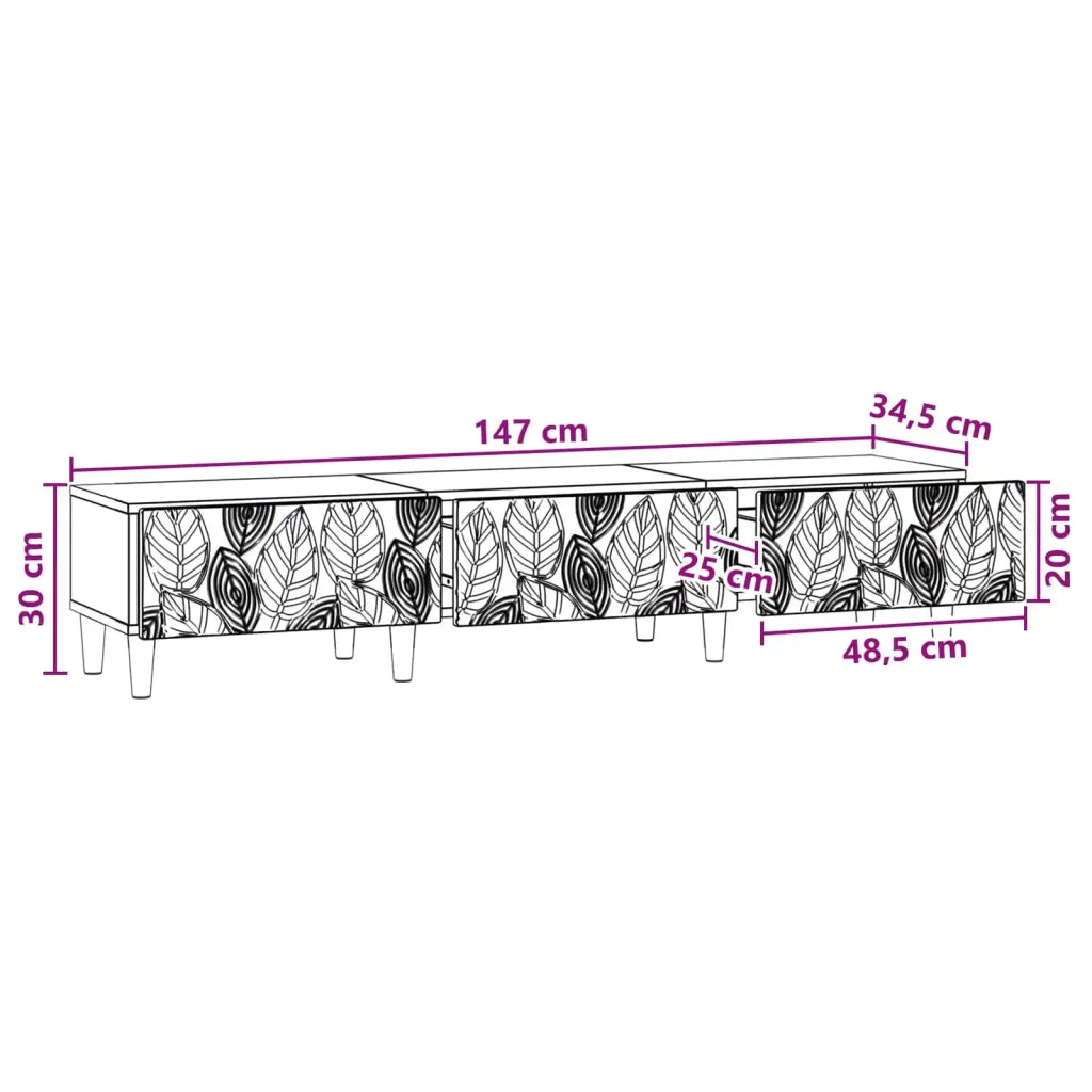Mobile TV 147 x 34,5 x 30 cm Nero Legno ingegnerizzato 895166