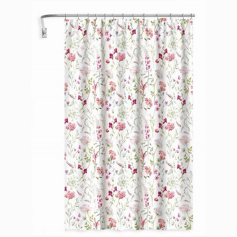 Trade Shop - Tenda Per Doccia Antimuffa Impermeabile 180x200cm Con 12 Anelli Bagno Fiori 69916 -