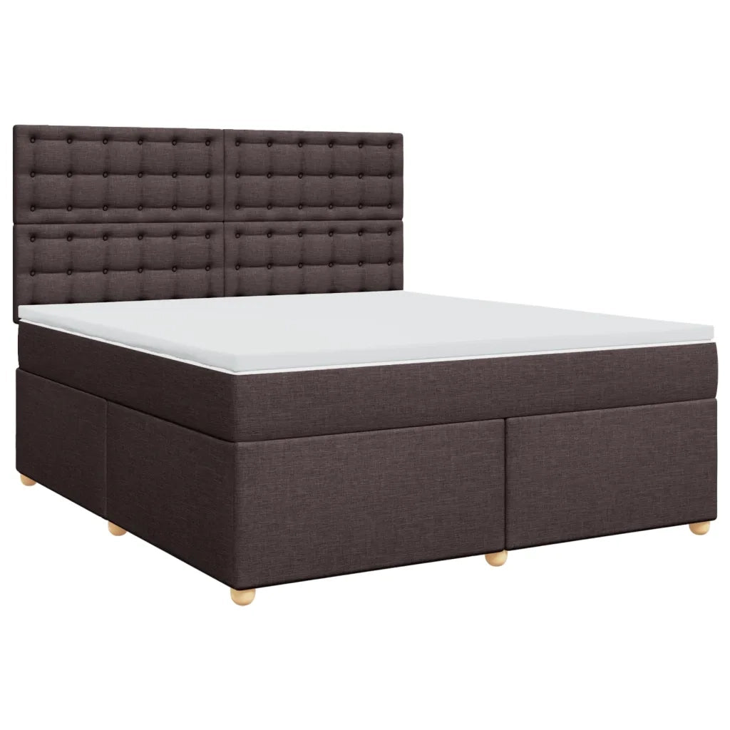 vidaXL Giroletto a Molle con Materasso Marrone Scuro 180x200cm Tessuto