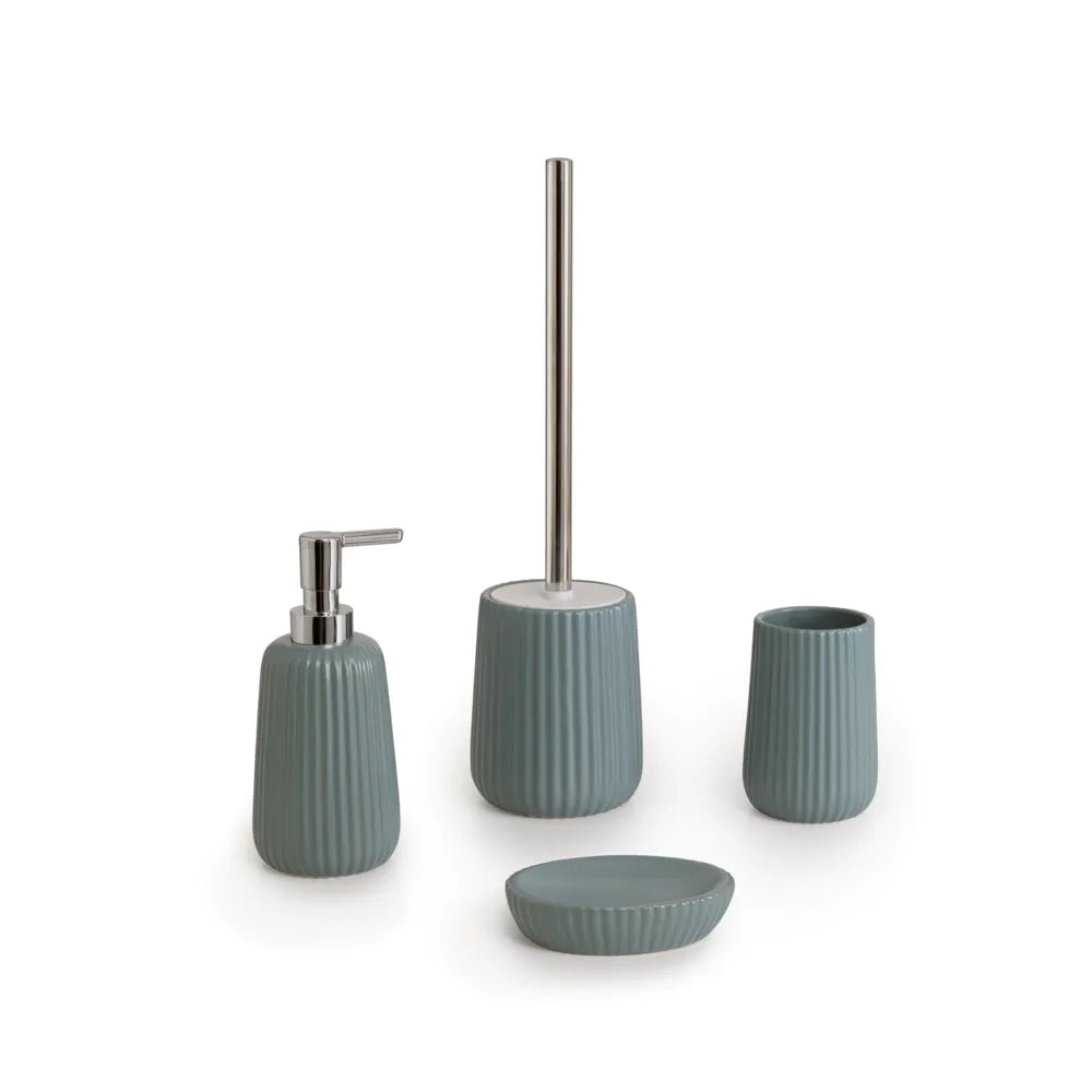 Portaspazzolini Gedy in ceramica azzurro polvere | Marika