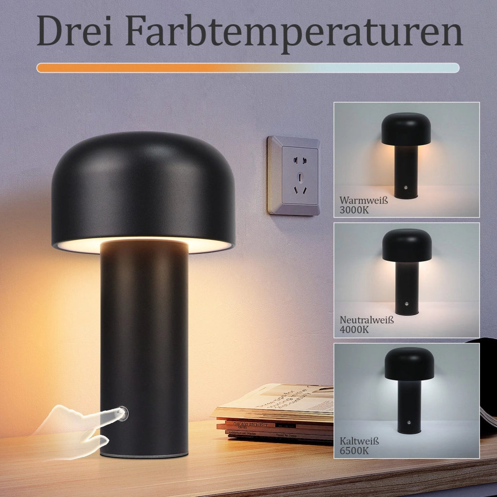 ZMH Lampada da tavolo LED wireless metallo moderna 2W batteria ricaricabile dimmerabile per soggiorno