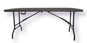 Tavolo birreria pieghev.acciaio e resina 180x76x73 dark grey eff.legno