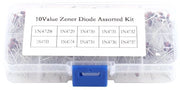 Set di Diodi Zener - 200 pezzi Assortimento - Alta Efficienza - Scatola trasparente - Componenti elettronici - Progetti DIY