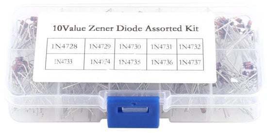 Set di Diodi Zener - 200 pezzi Assortimento - Alta Efficienza - Scatola trasparente - Componenti elettronici - Progetti DIY