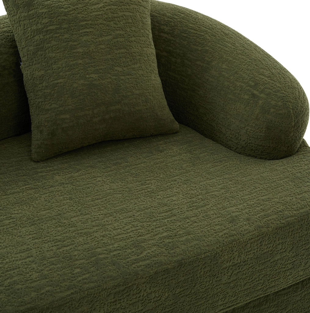 Divano letto pieghevole in chenille verde, design multifunzionale per ambienti moderni