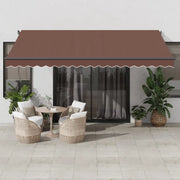 Tenda da Sole Retrattile Automatica con LED Marrone 450x350 cm 3215410