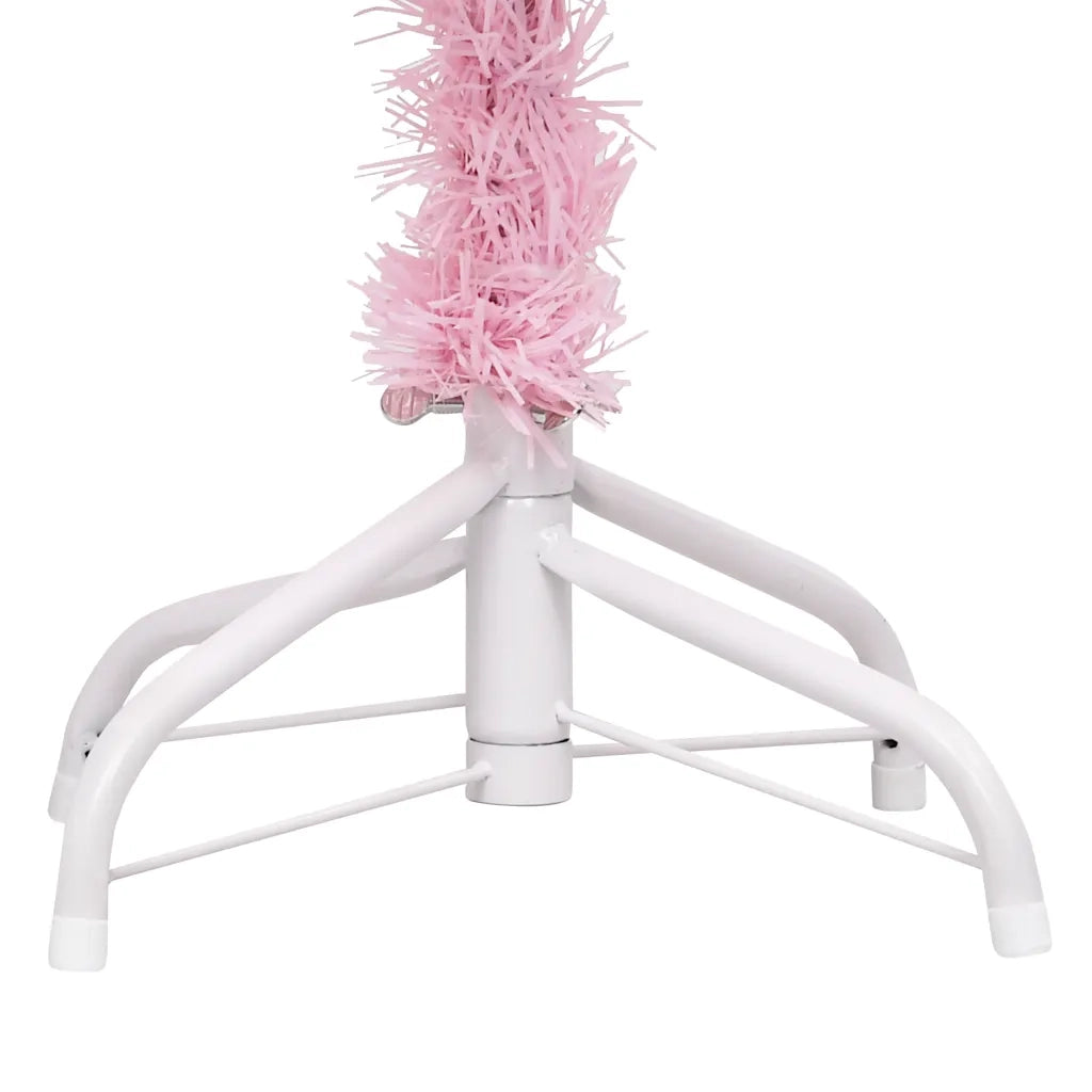 Albero di Natale Preilluminato con Palline Rosa 150 cm PVC 3077584