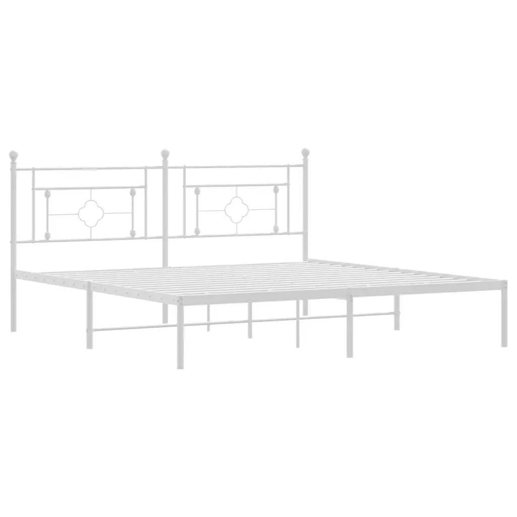 Giroletto con Testiera Metallo Bianco 183x213 cm 374393