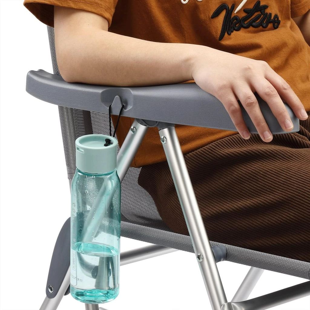 ® Set 2pz Sedia da Giardino Schienale Alto Alluminio Regolabile 7 Livelli Tessuto Traspirante Sedie Campeggio