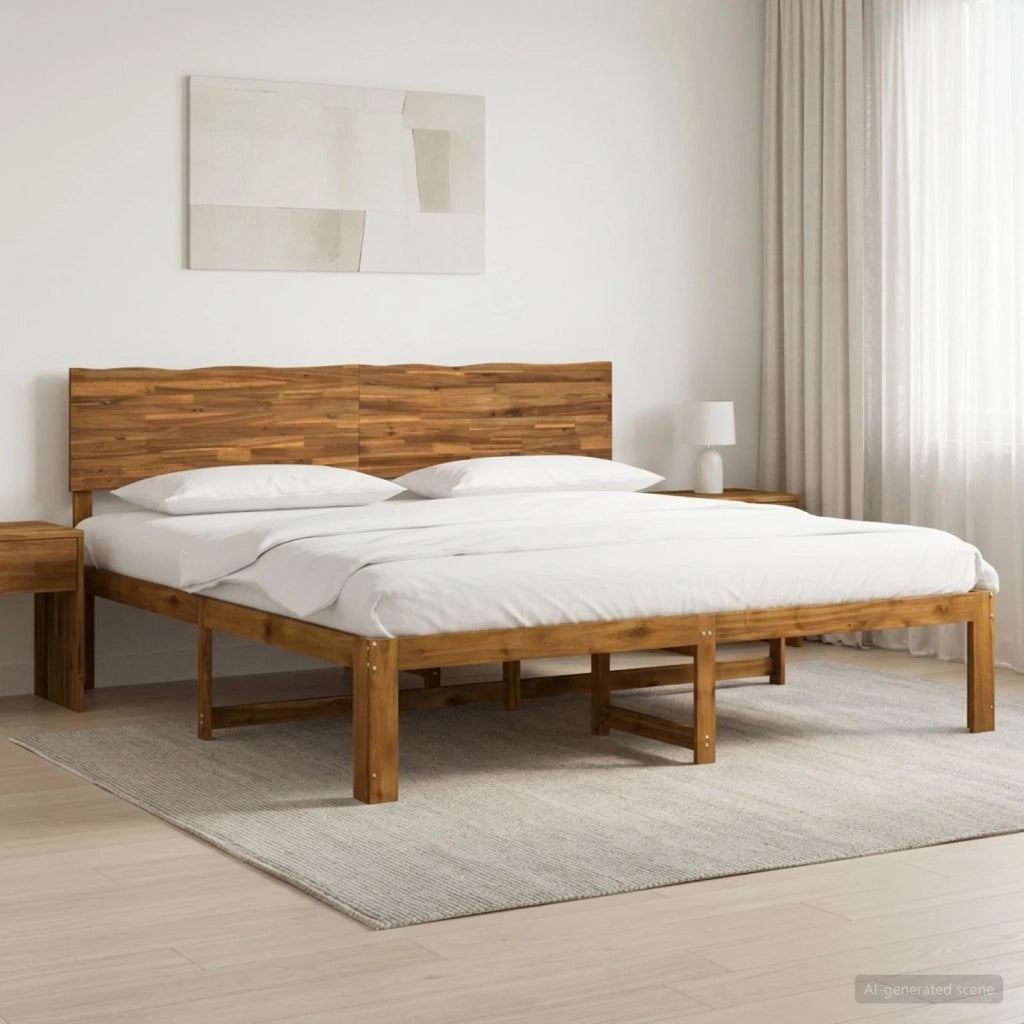 Letto matrimoniale con testiera ROSTOCK Naturale 180 x 200 cm 3405423