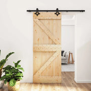 Porta scorrevole Naturale e Nero 85 x 210 cm